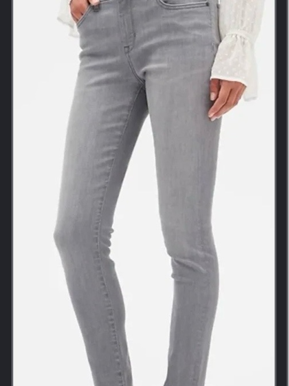 Banana Republic Women's Sculpt Skinny Grey Stretch Jeans